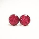 LILAH - Hot Pink Glitter Earrings