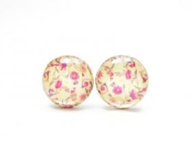 PETULA - Pink Floral Stud Earrings