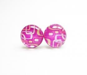 LAUREL - Purple Earrings - Retro Stud Earrings